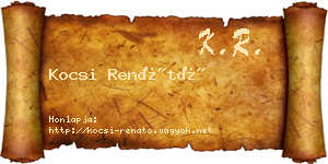 Kocsi Renátó névjegykártya